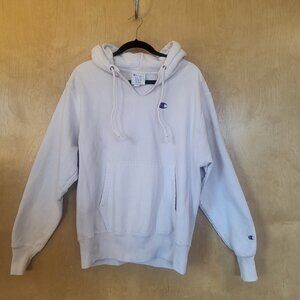 Champion Reverse Weave Pullover Hoodie Sweatshirt White Size M